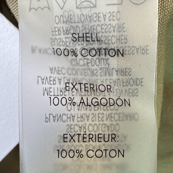 NWT Calvin Klein Olive Cotton Short Sleeve Button Front Shirtdress in Women's 14 - Picture 10 of 11